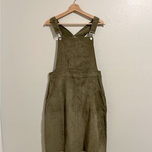 Olive Green Overall Dress